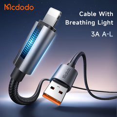 CABO DE CARREGAMENTO MCDODO USB PARA LIGHTNING COM LUZ RESPIRATÓRIA 1,2M