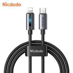 CABO DE CARREGAMENTO MCDODO TIPO-C PARA LIGHTNING 36W COM LUZ RESPIRATÓRIA 1.2M