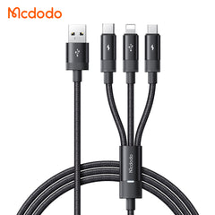 CABO DE DADOS MCDODO 3 EM 1 USB+TIPO-C+LIGHTNING