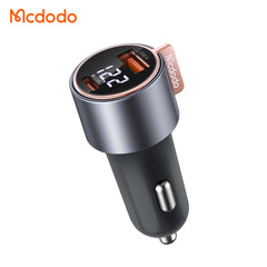 CARREGADOR VEICULAR MCDODO COM DISPLAY DIGITAL 75W USB + TIPO-C