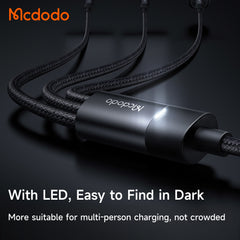 CABO DE DADOS MCDODO 3 EM 1 USB+TIPO-C+LIGHTNING