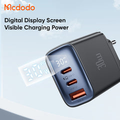 FONTE CARREGADOR MCDODO COM DISPLAY DIGITAL 30W USB + TIPO C DUAL